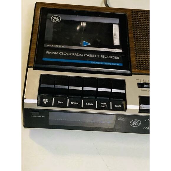 General Electric GE 7-4956B AM/FM Alarm Clock Radio Cassette Plays, No RW or FWD - Picture 3 of 10